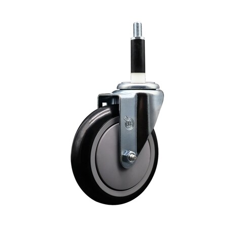 Service Caster 5'' Black Poly Wheel Swivel 7/8'' Expanding Stem Caster SCC-EX20S514-PPUB-BLK-78